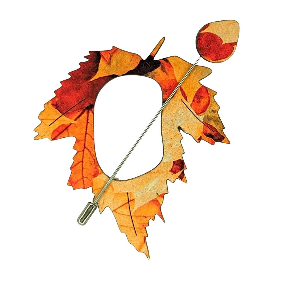 Autumn Leaf Scarf Pin