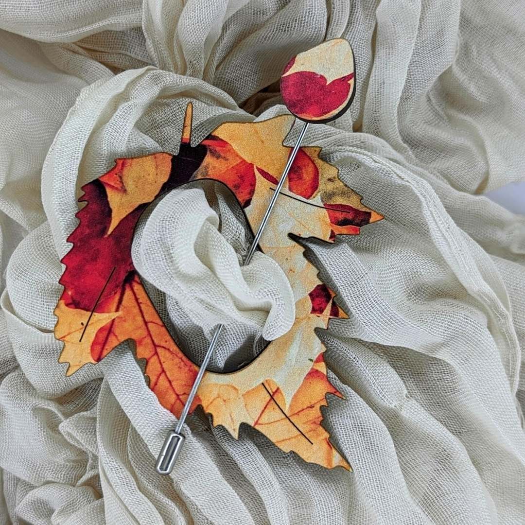 Autumn Leaf Scarf Pin