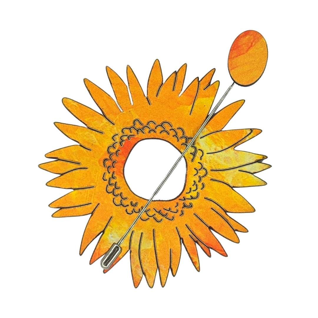 Sunflower Scarf Pin