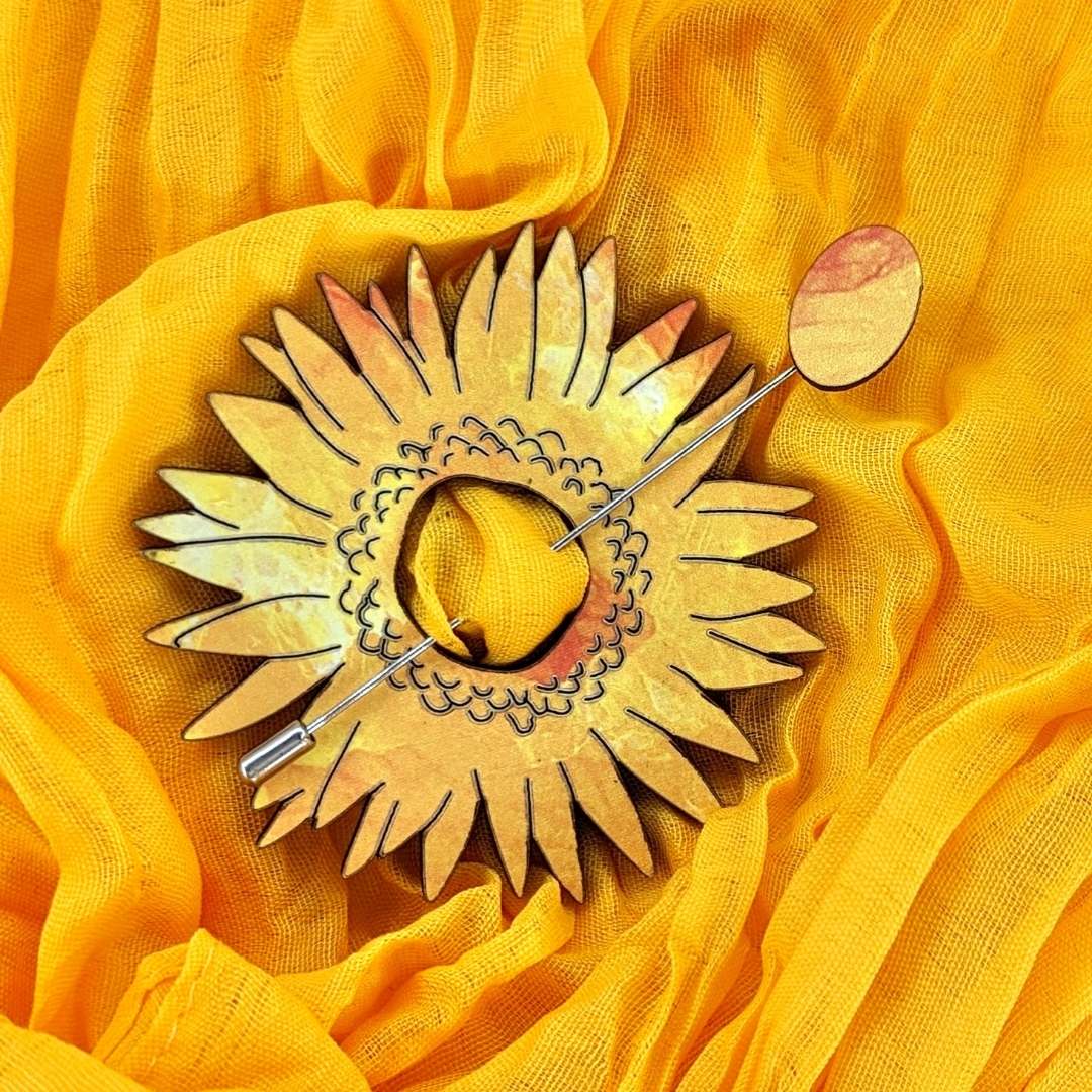 Sunflower Scarf Pin