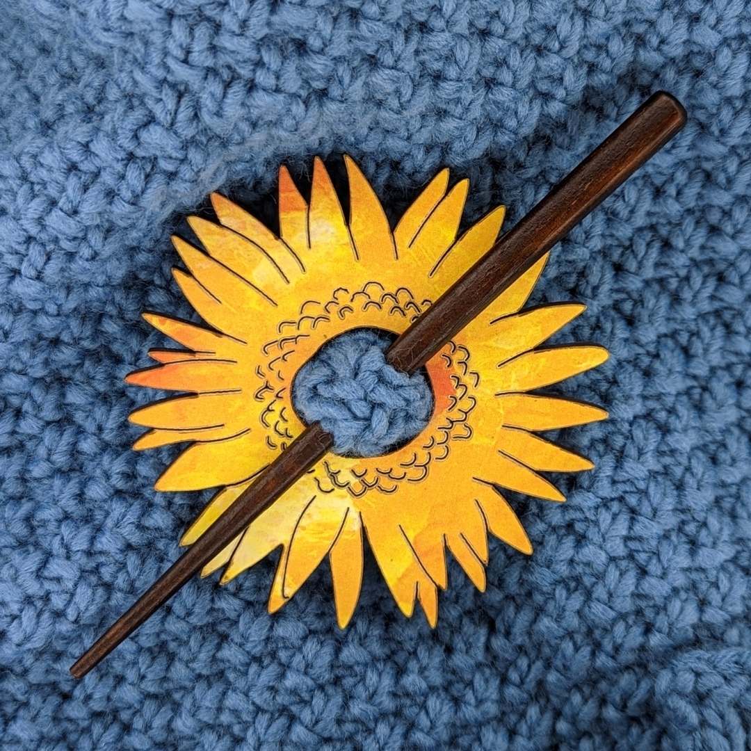 Sunflower Scarf Pin