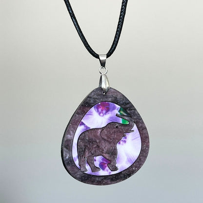 Pink 'Teardrop Elephant' Pendant (FREE Brooch)
