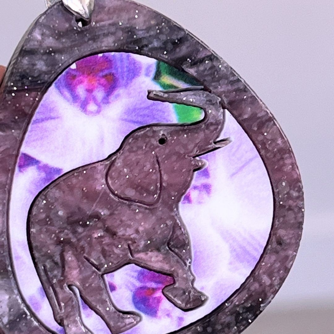 Pink 'Teardrop Elephant' Pendant (FREE Brooch)