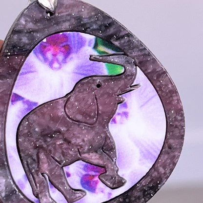 Pink 'Teardrop Elephant' Pendant (FREE Brooch)