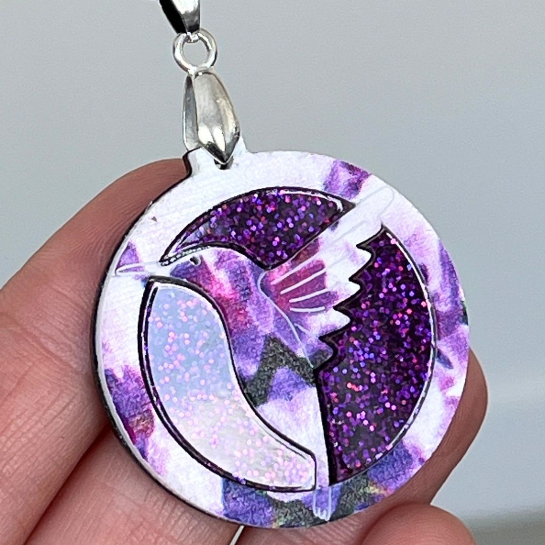 Pink 'Round Humma' Pendant (FREE Brooch)