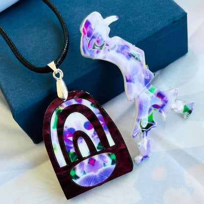Pink 'Tara' Pendant (FREE Brooch)