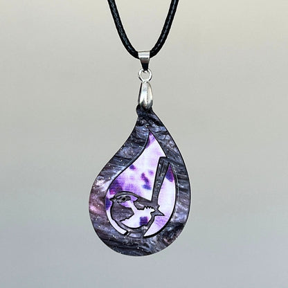 Pink 'Rain Wren' Pendant (FREE Brooch)