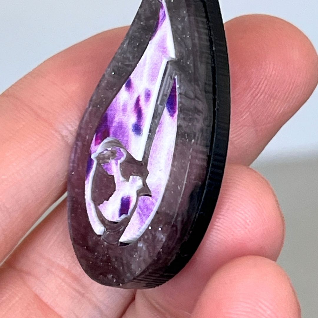 Pink 'Rain Wren' Pendant (FREE Brooch)