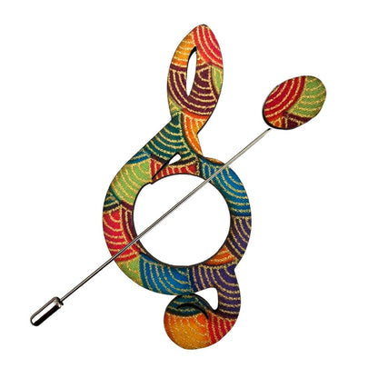 Treble Clef Scarf Pin (5 Colors)