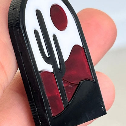 Red & Black 'Skye' Pendant (FREE Brooch)