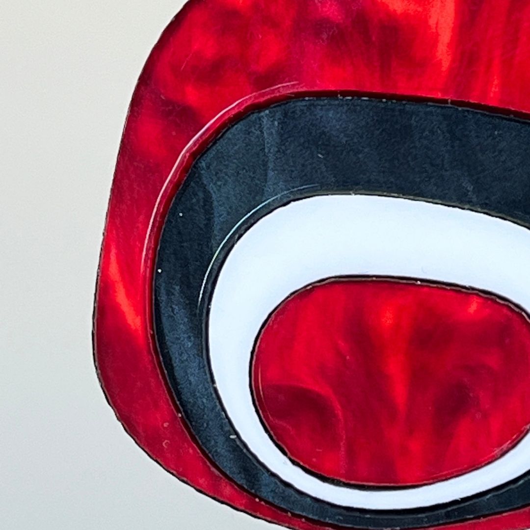 Red & Black 'Nova' Pendant (FREE Brooch)