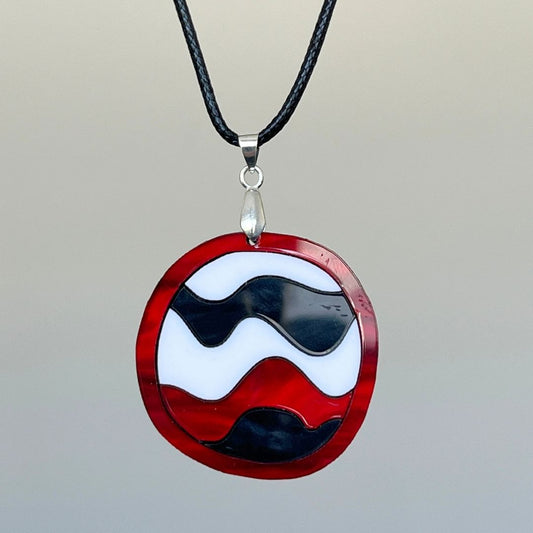 Red & Black 'Echo' Pendant (FREE Brooch)