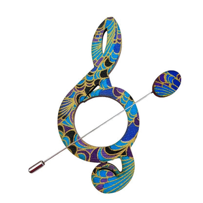 Treble Clef Scarf Pin (5 Colors)