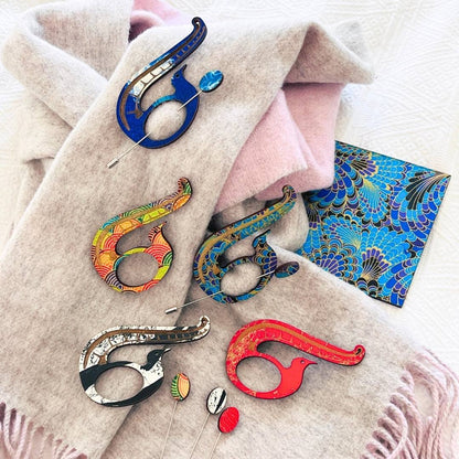 Lyrebird Scarf Pin (5 Colors)