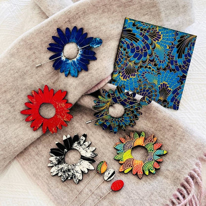 Flower Scarf Pin (5 Colors)