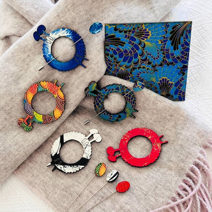 Knitting & Wool Scarf Pin (5 Colors)