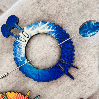 Knitting & Wool Scarf Pin (5 Colors)
