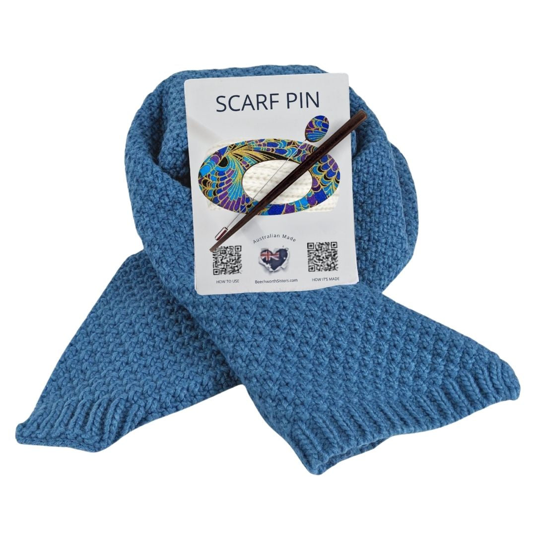 Blue Scarf & choose your Scarf Pin