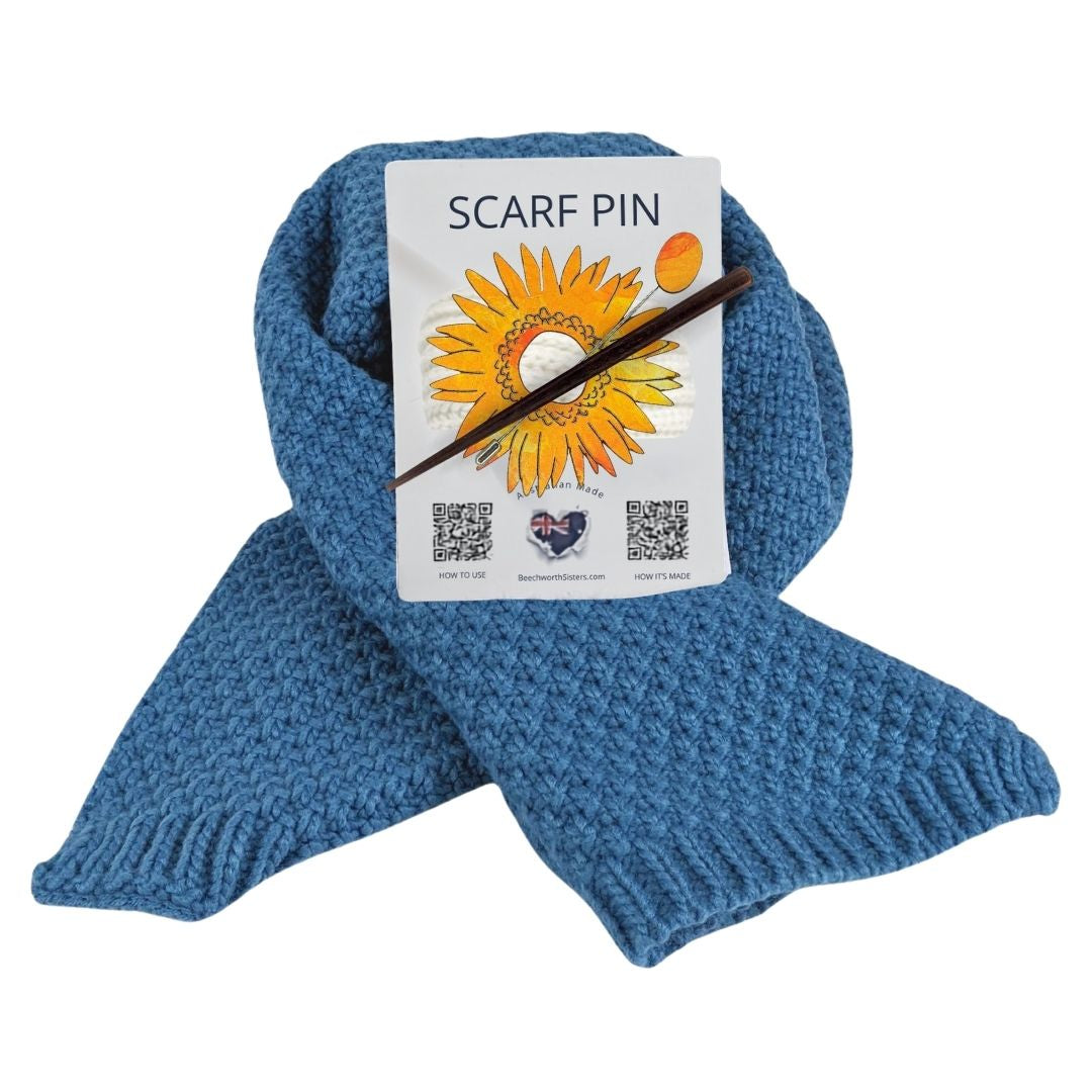 Blue Scarf & choose your Scarf Pin