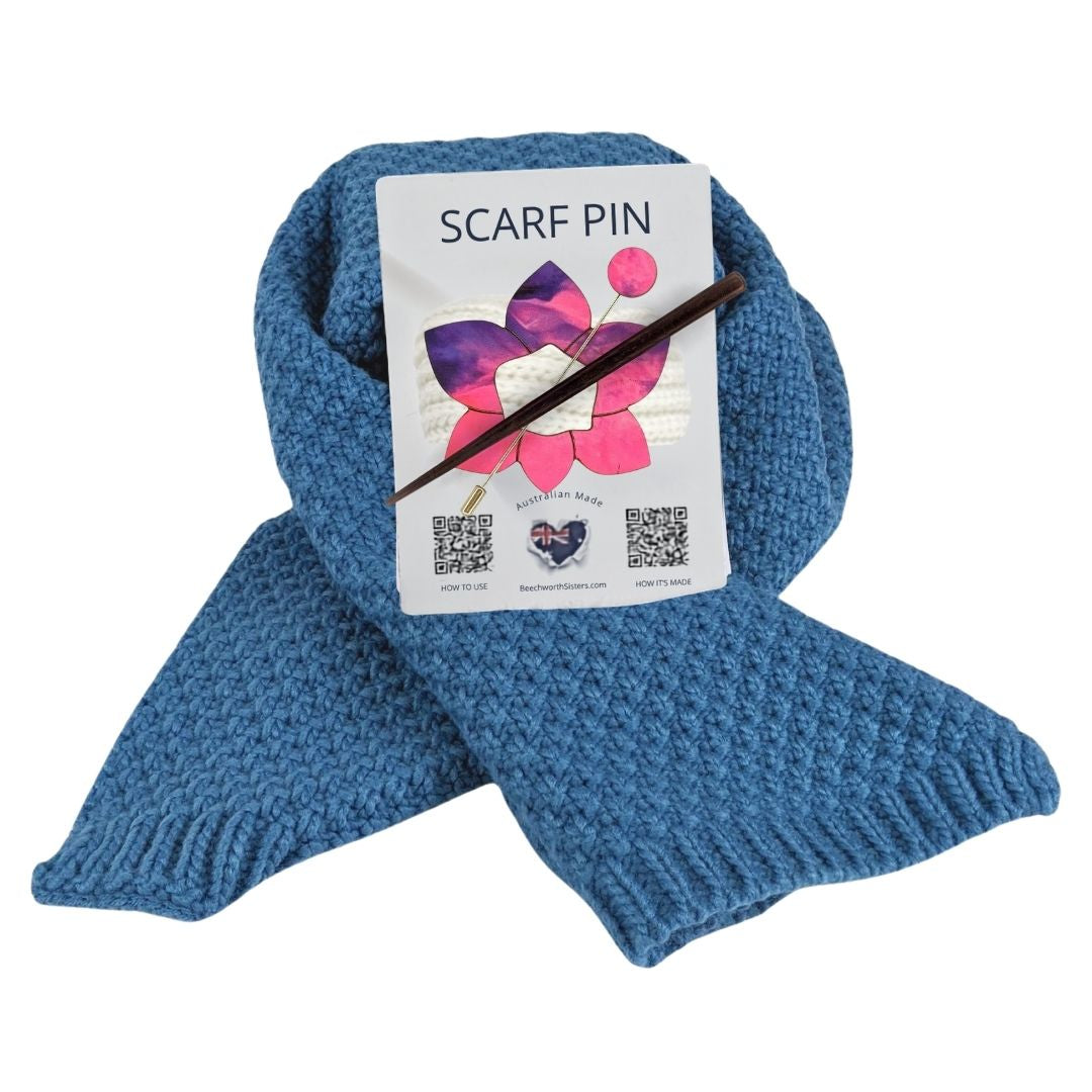 Blue Scarf & choose your Scarf Pin