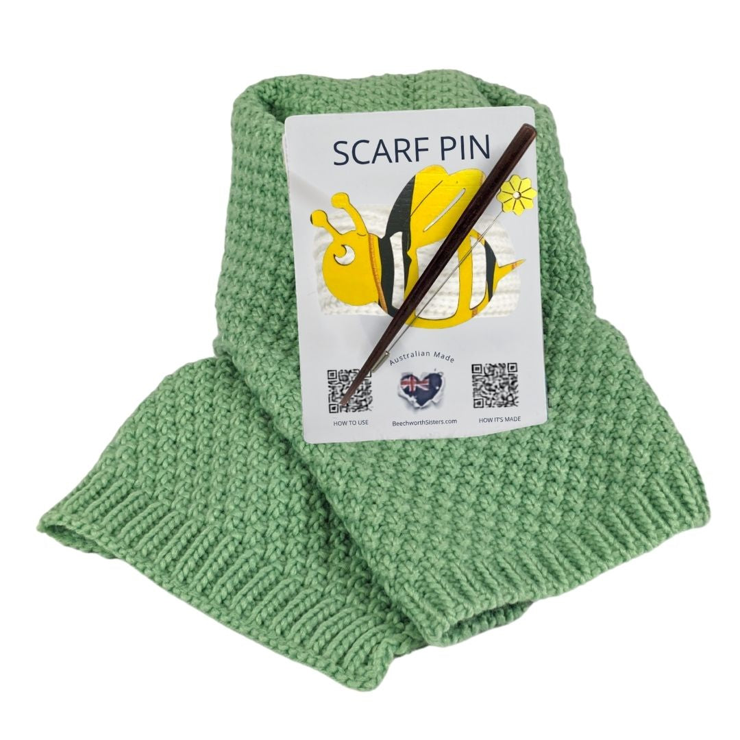 Green Scarf & choose your Scarf Pin