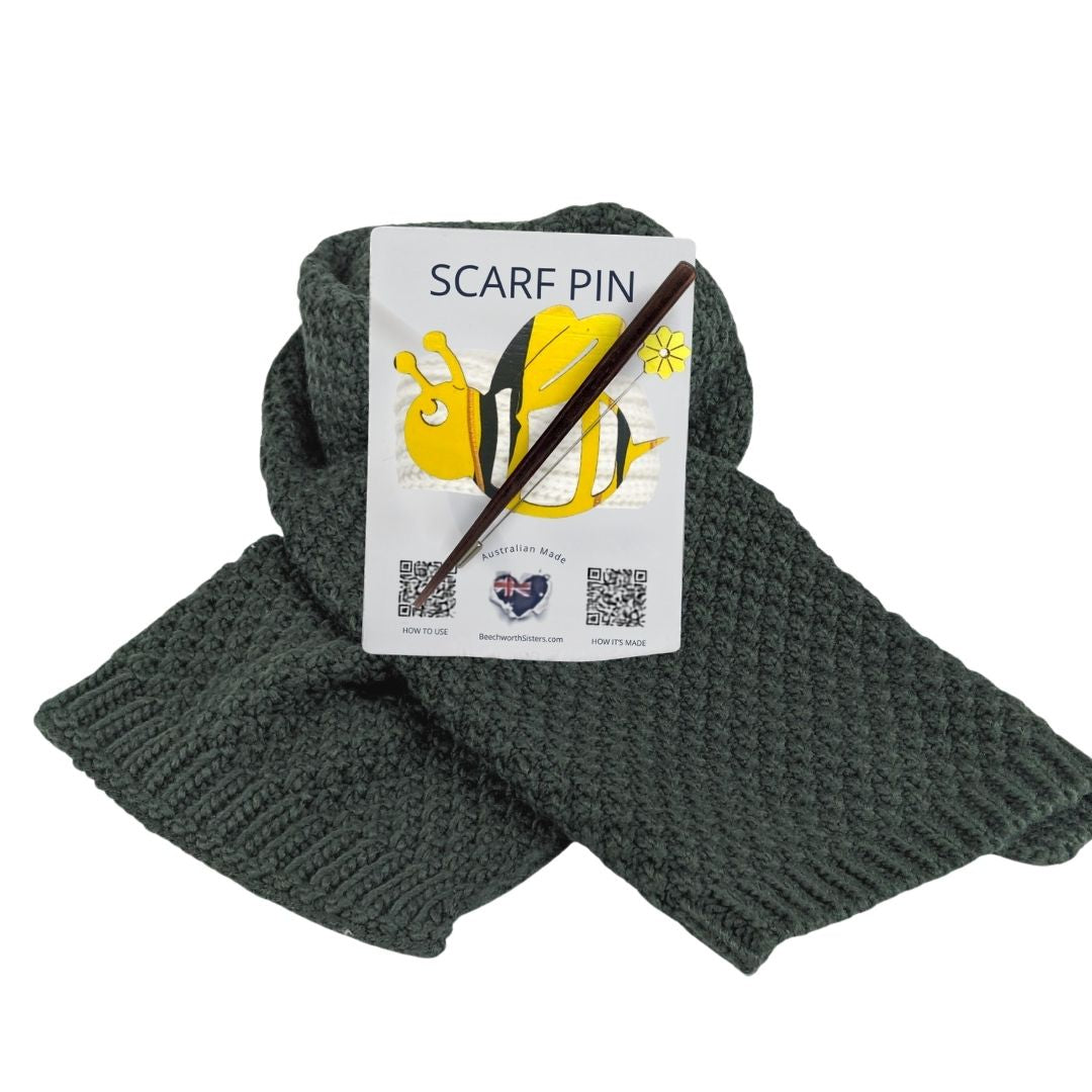 Grey Scarf & choose your Scarf Pin