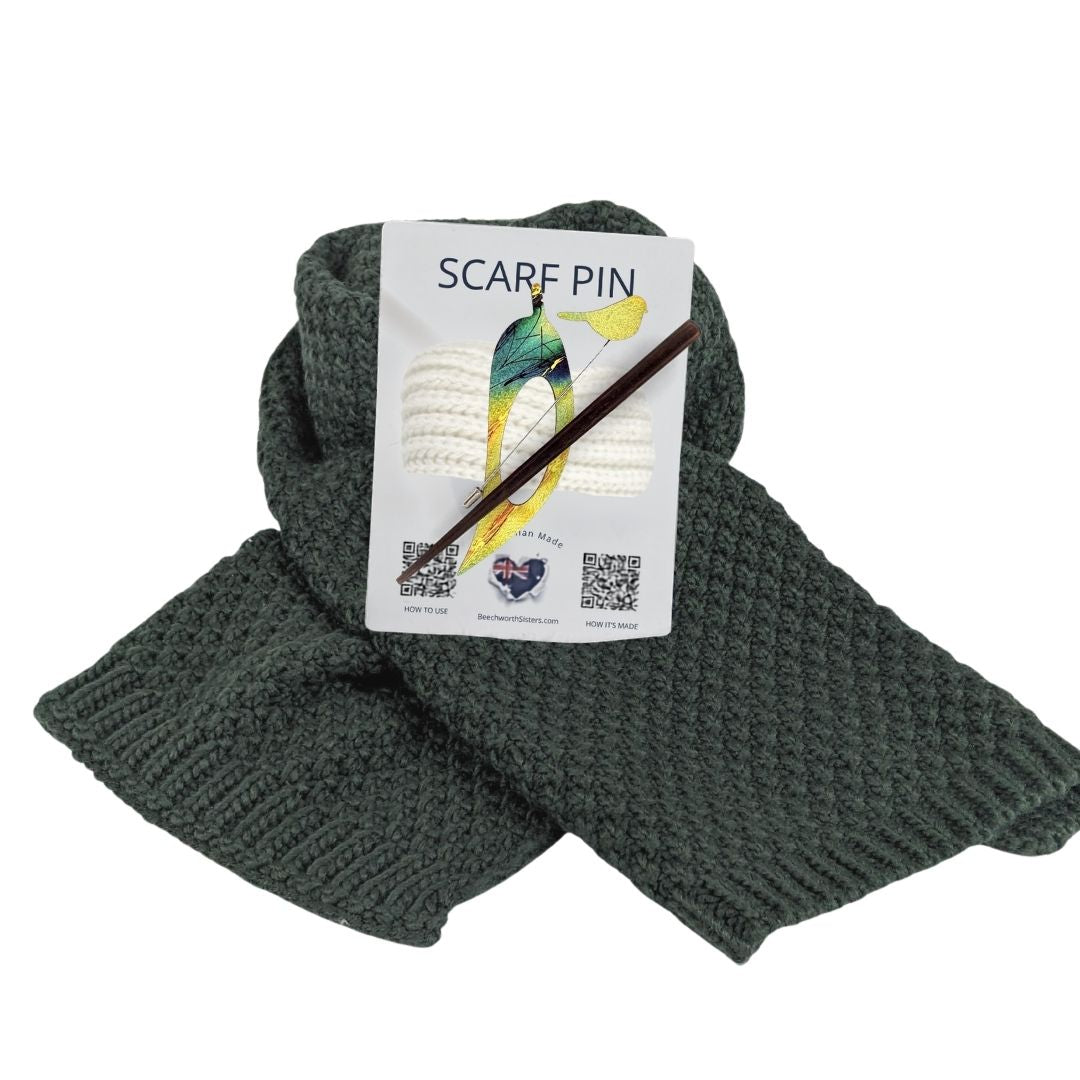 Grey Scarf & choose your Scarf Pin