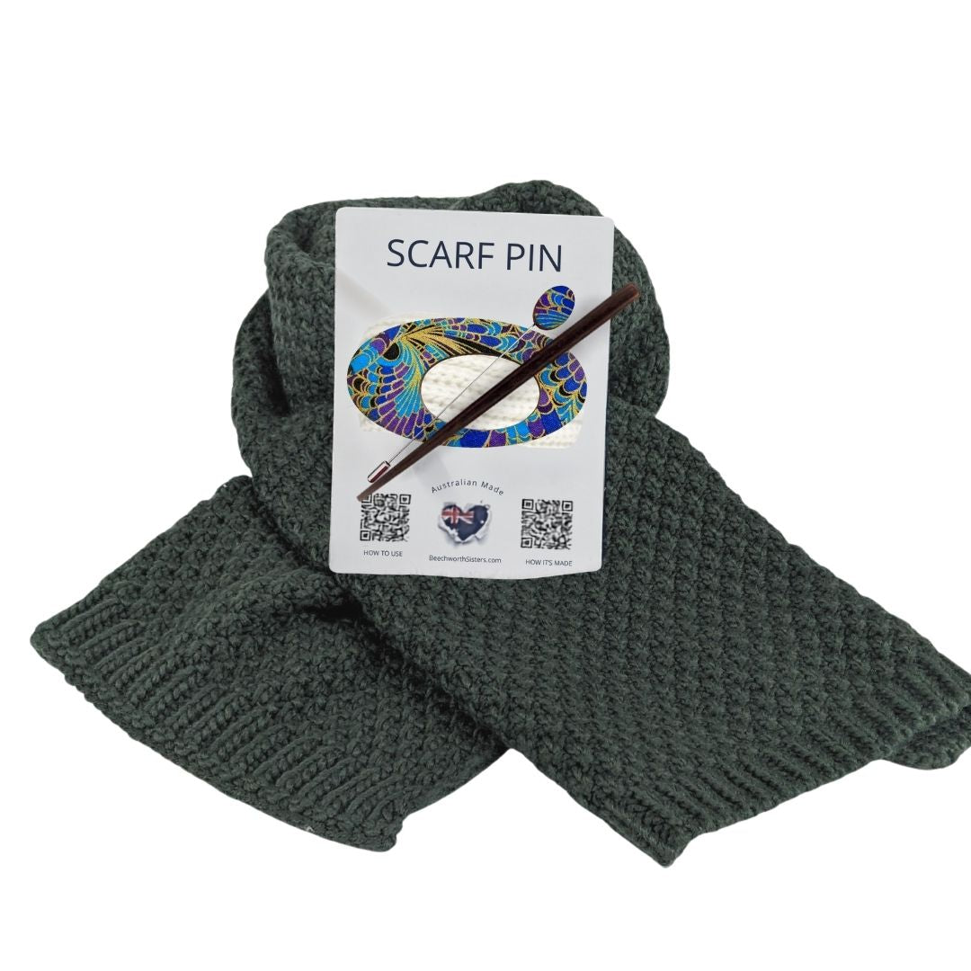 Grey Scarf & choose your Scarf Pin