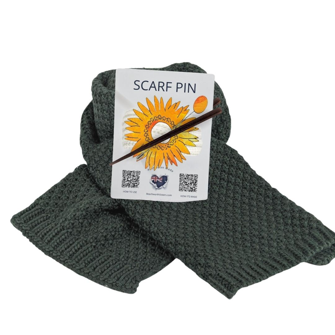 Grey Scarf & choose your Scarf Pin