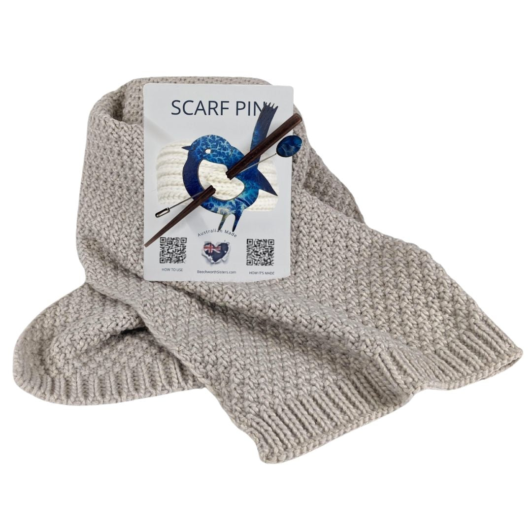 Beige Scarf & choose your Scarf Pin