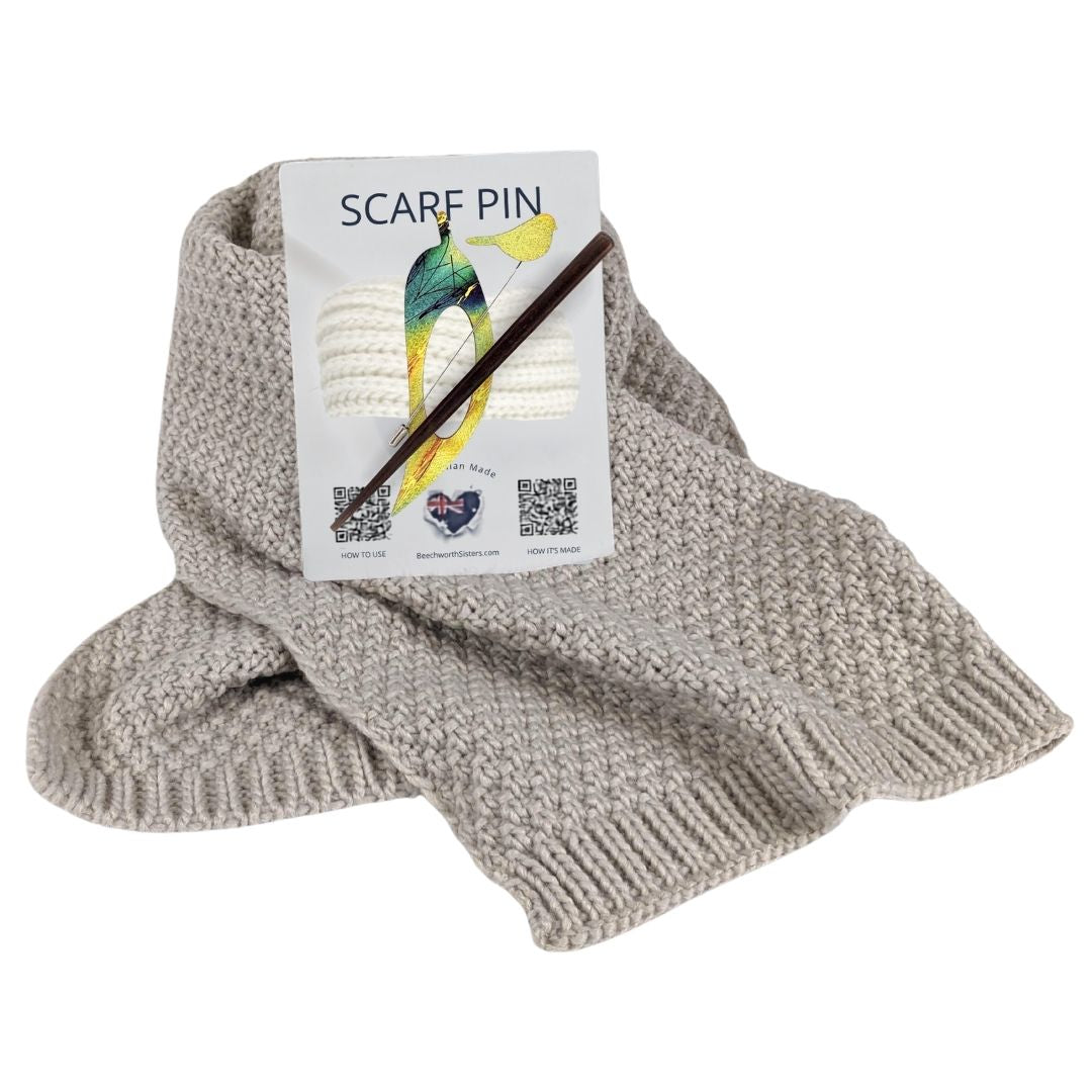 Beige Scarf & choose your Scarf Pin
