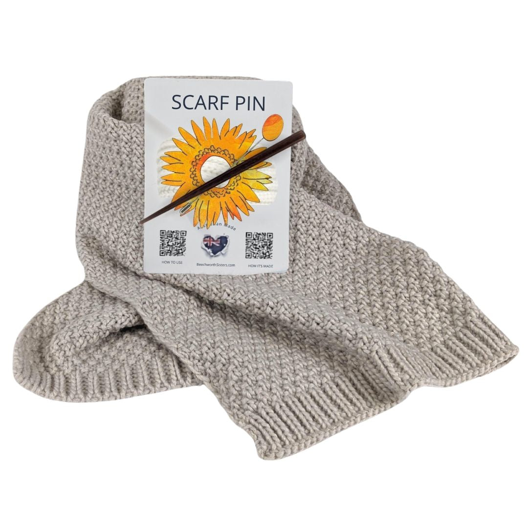 Beige Scarf & choose your Scarf Pin