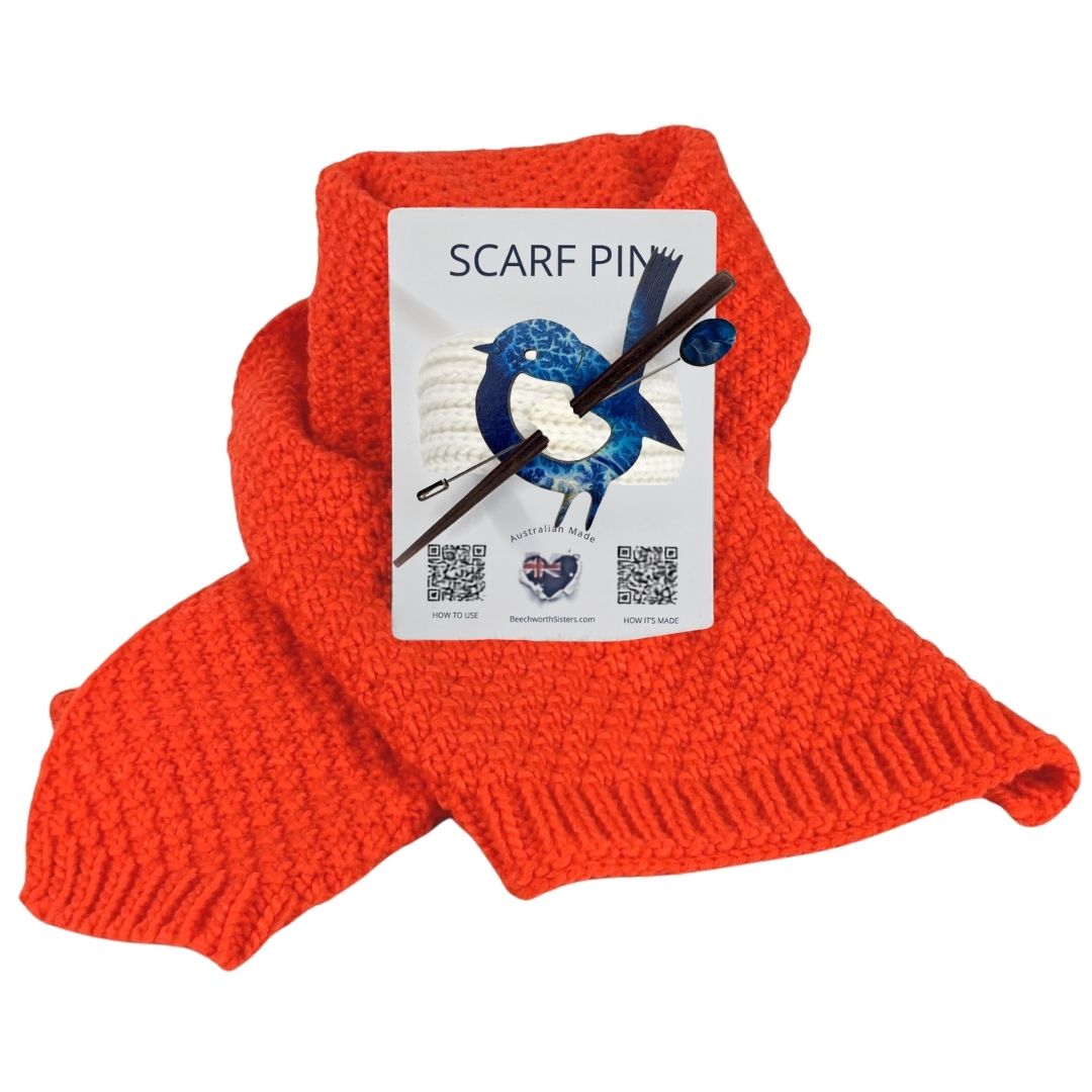 Orange Scarf & choose your Scarf Pin