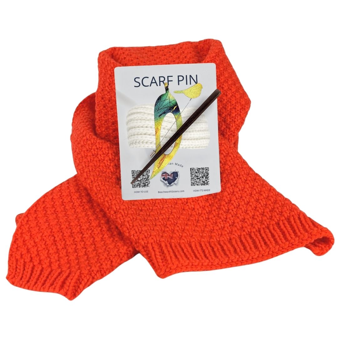 Orange Scarf & choose your Scarf Pin