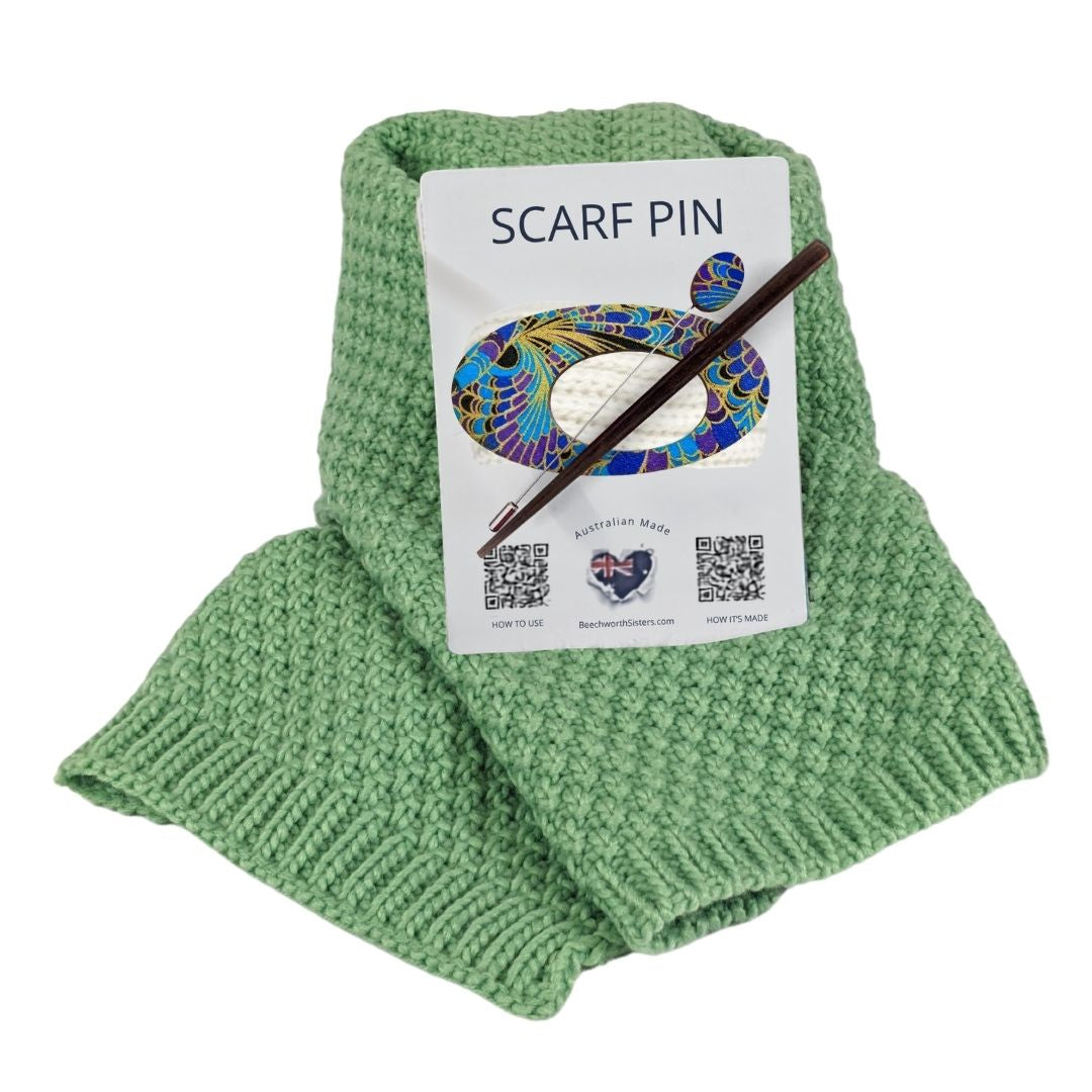 Green Scarf & choose your Scarf Pin