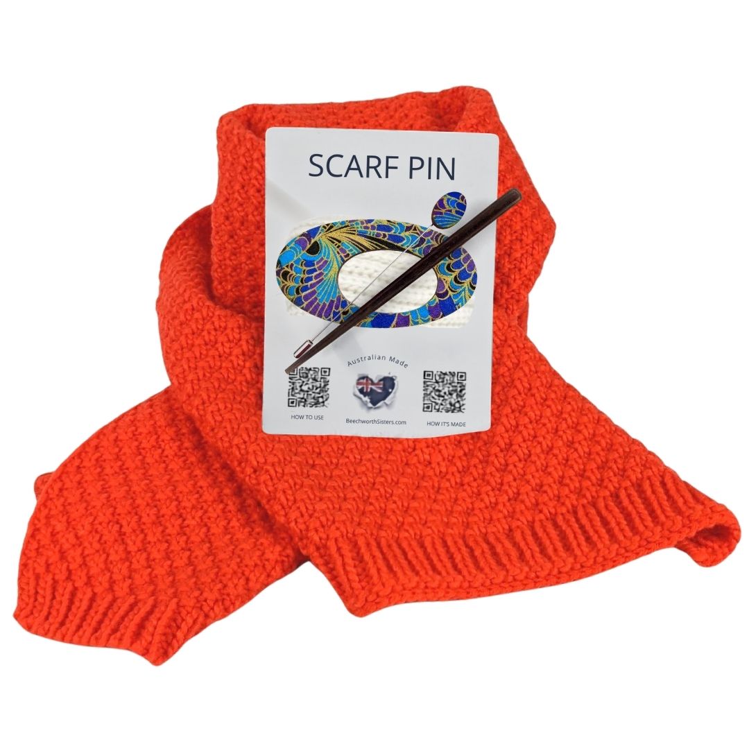 Orange Scarf & choose your Scarf Pin