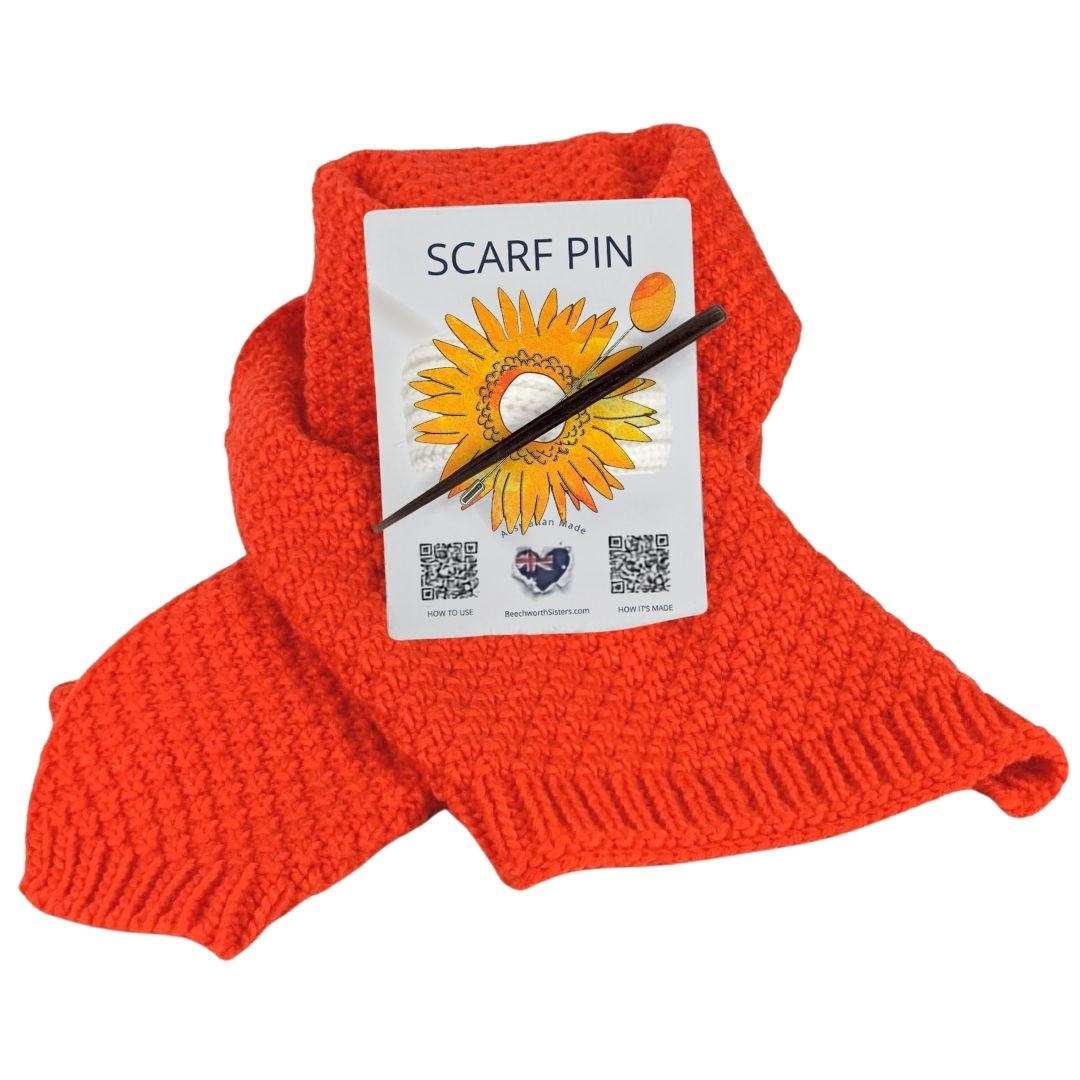 Orange Scarf & choose your Scarf Pin