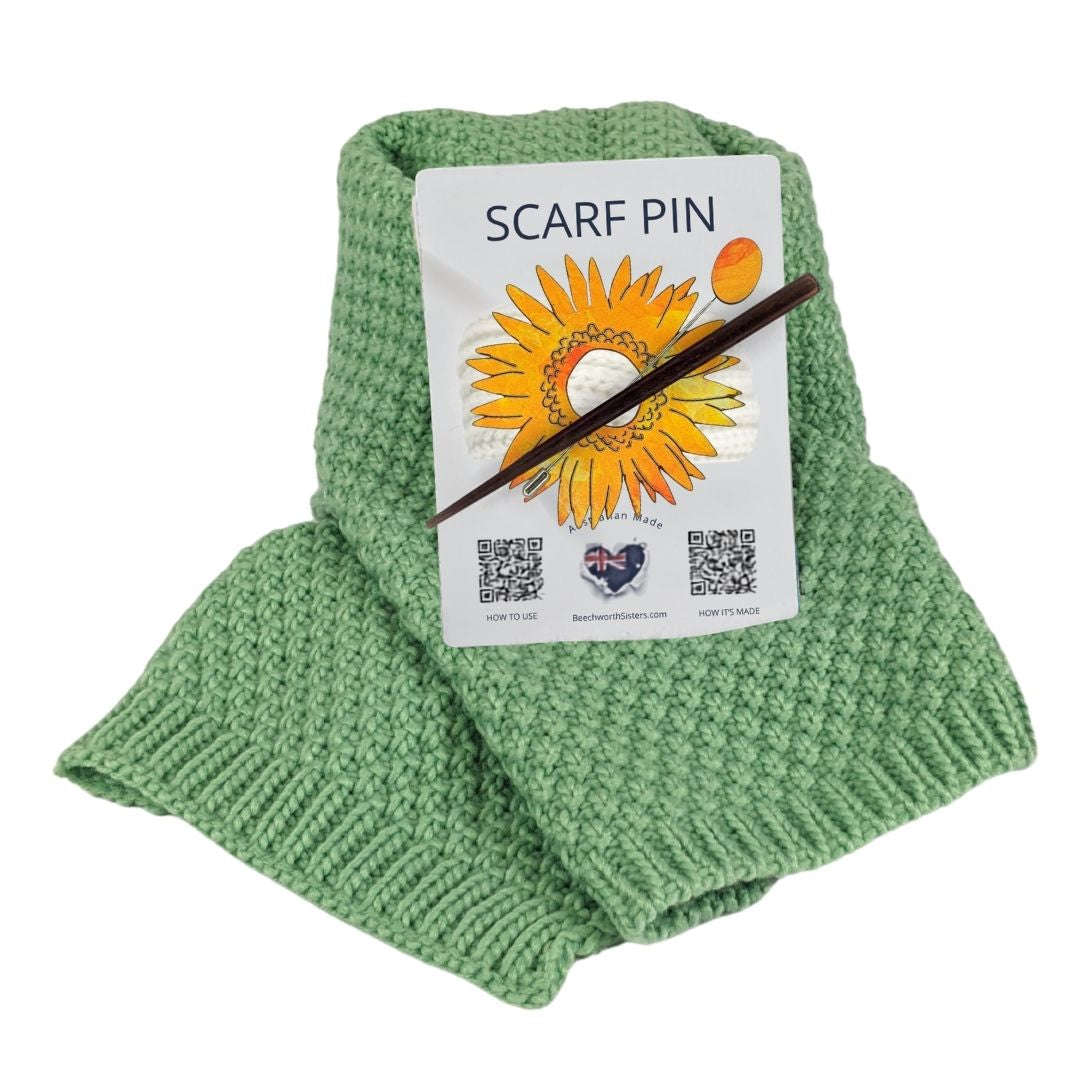 Green Scarf & choose your Scarf Pin