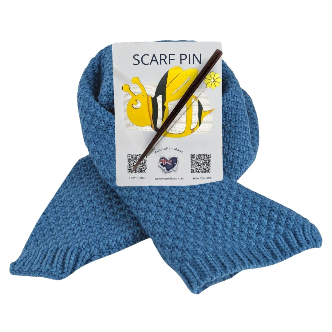 Blue Scarf & choose your Scarf Pin