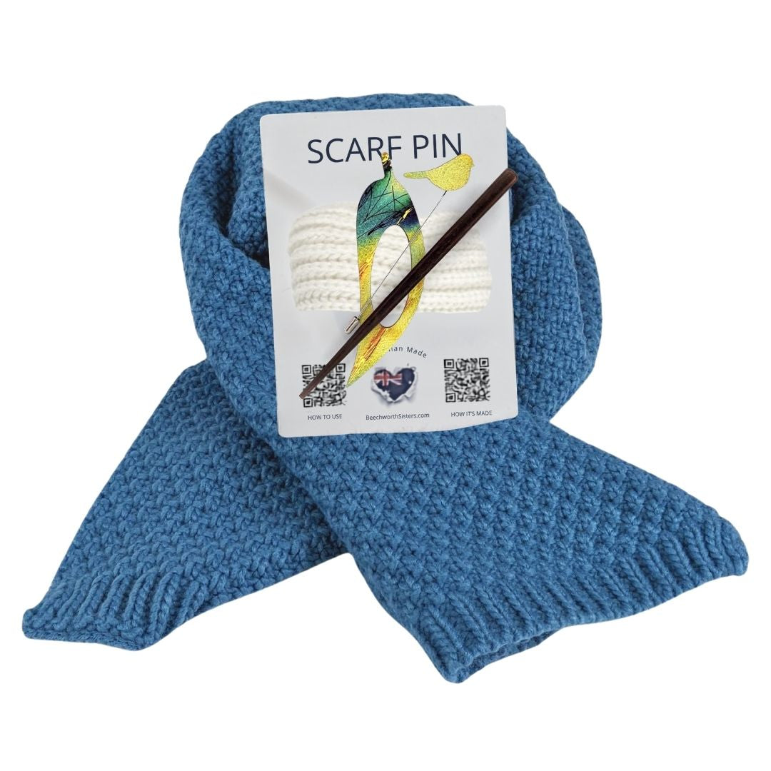 Blue Scarf & choose your Scarf Pin