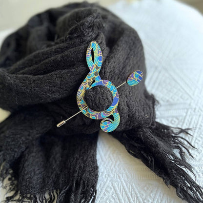 Treble Clef Scarf Pin (5 Colors)