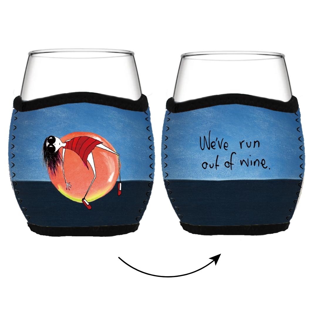 'We've run out of wine' - Stemless Glass Cooler
