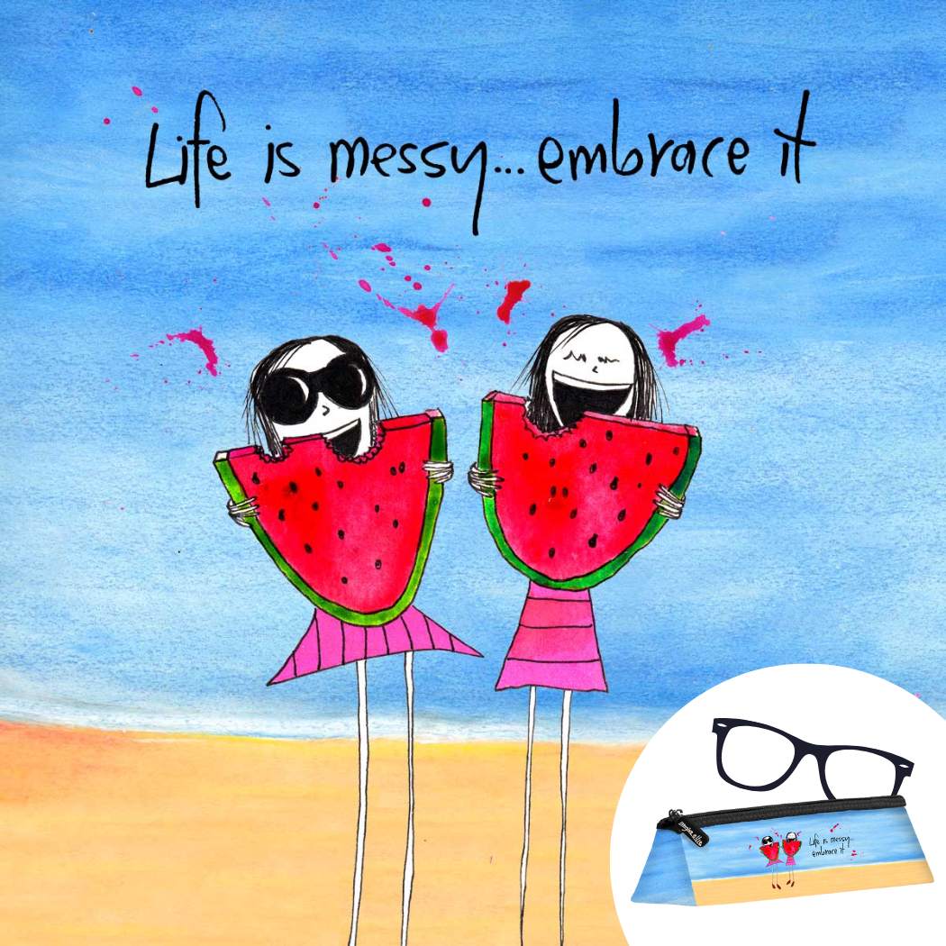 'Life is messy, embrace it' Sunglasses Case