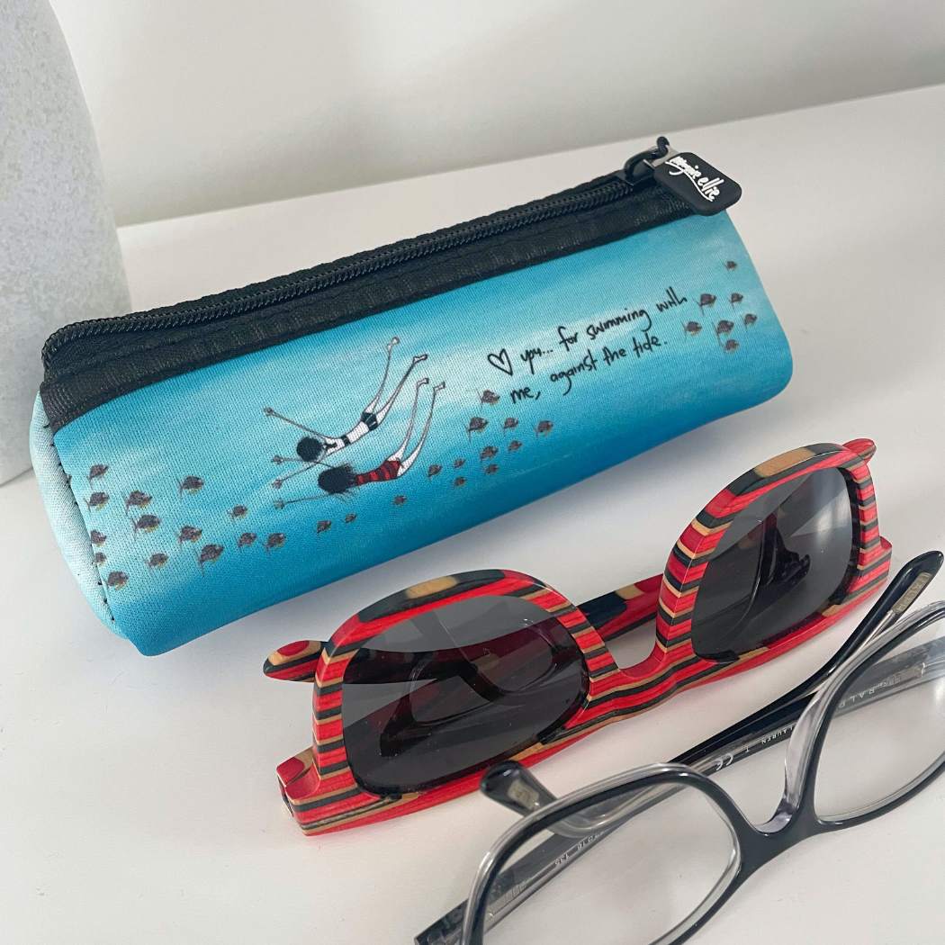 'Love you for swimming with me, against the tide' Sunglasses Case