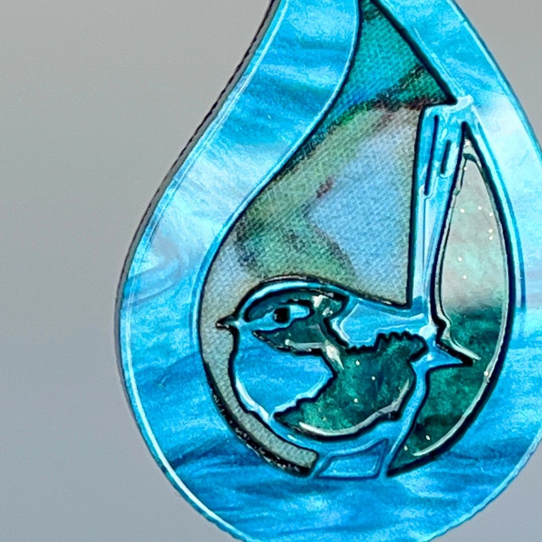 Turquoise 'Rain Wren' Pendant (FREE Brooch)