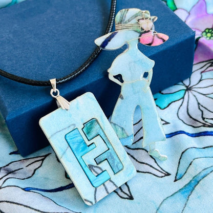 Turquoise 'Iris' Pendant (FREE Brooch)