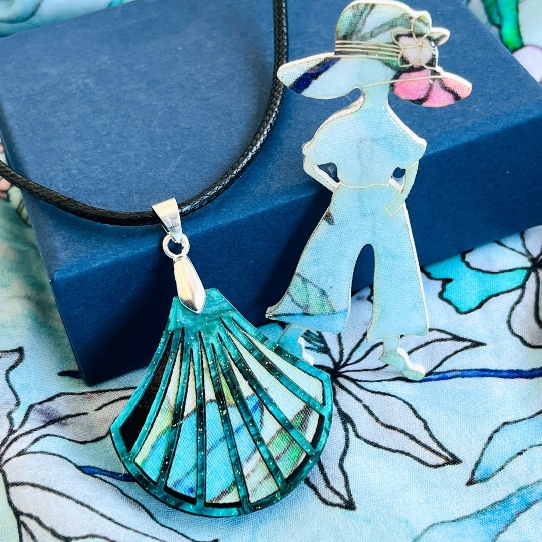 Turquoise 'Tilly' Pendant (FREE Brooch)