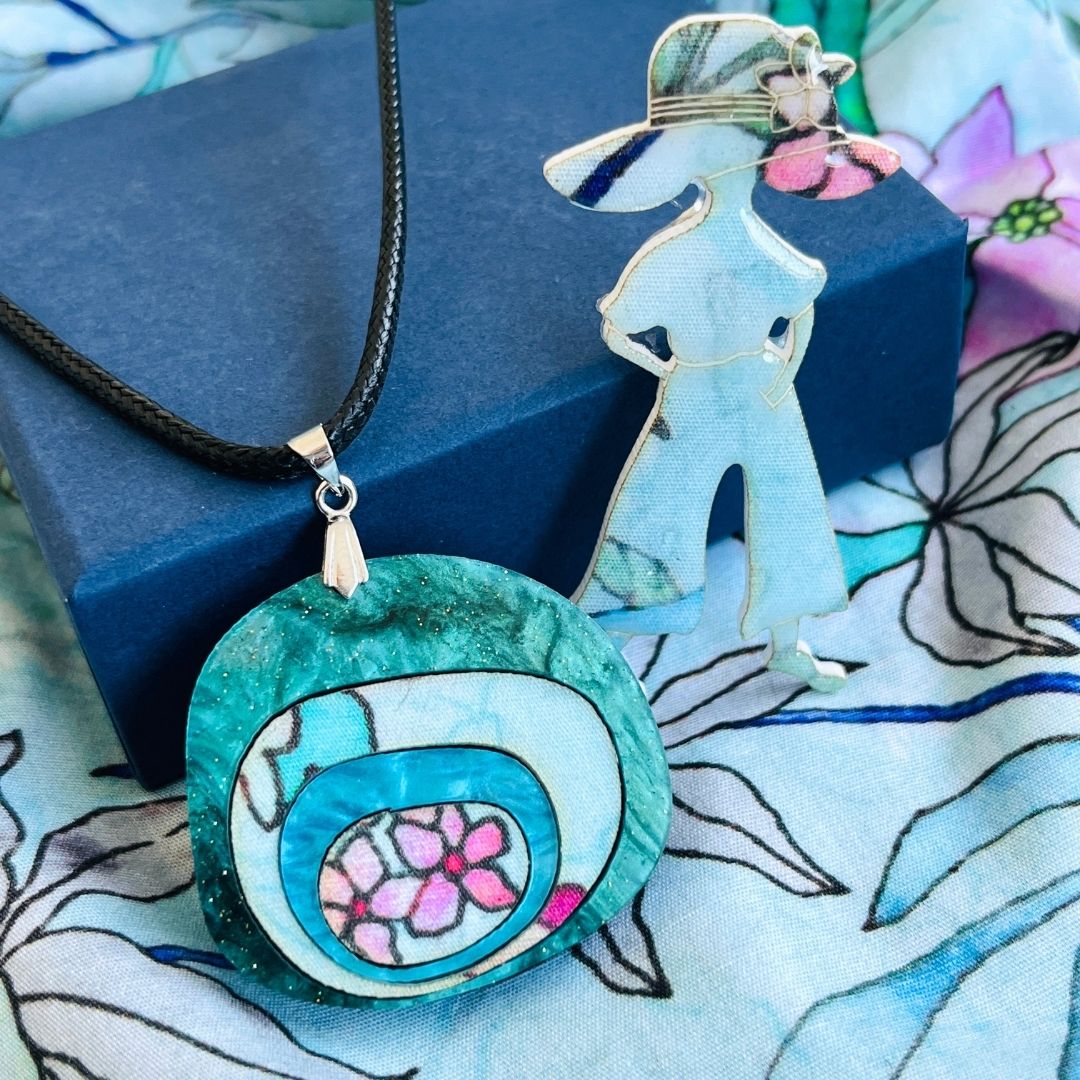 Turquoise 'Nova' Pendant (FREE Brooch)