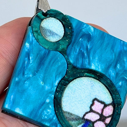 Turquoise 'Jade' Pendant (FREE Brooch)