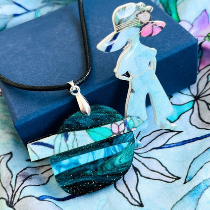 Turquoise 'Ellie' Pendant (FREE Brooch)